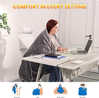 Qfun Elektromos Takaró Automatikus Kikapcsolással 180x100 cm, 6 Hőfokozat, 4 Időzítő, Mosható Fűtött Plüss Takaró 4