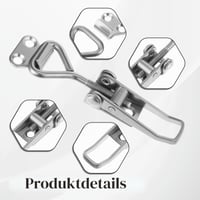 QfwdfcTrenz Set od 3 nehrđajuća čelična zasuna, podesiva poluga za ormare, vrata i sanduke, srebrna 2