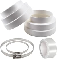 QGGTQG Szellőzőcsatorna Csökkentő 120-150-160mm ABS Légcsatorna Adapter 2db Bilincs 1