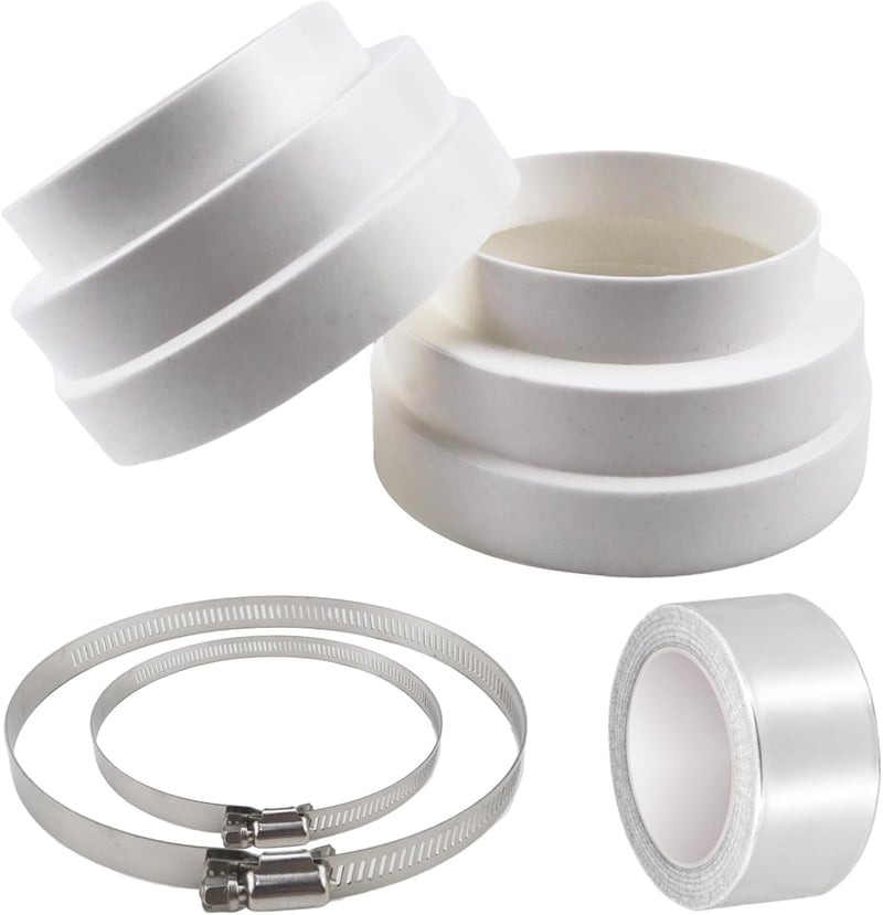 QGGTQG Szellőzőcsatorna Csökkentő 120-150-160mm ABS Légcsatorna Adapter 2db Bilincs