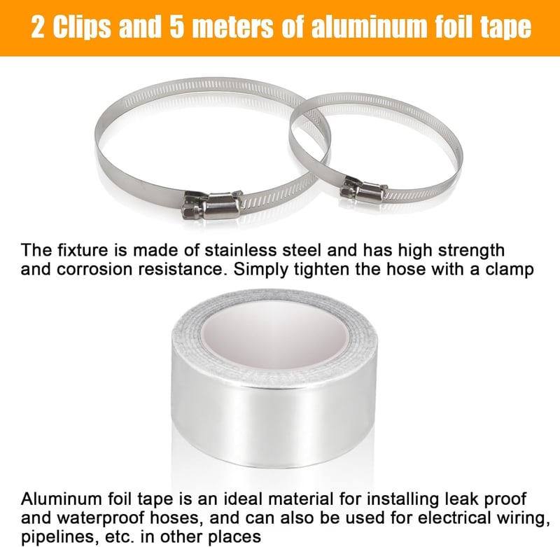QGGTQG Szellőzőcsatorna Csökkentő 120-150-160mm ABS Légcsatorna Adapter 2db Bilincs