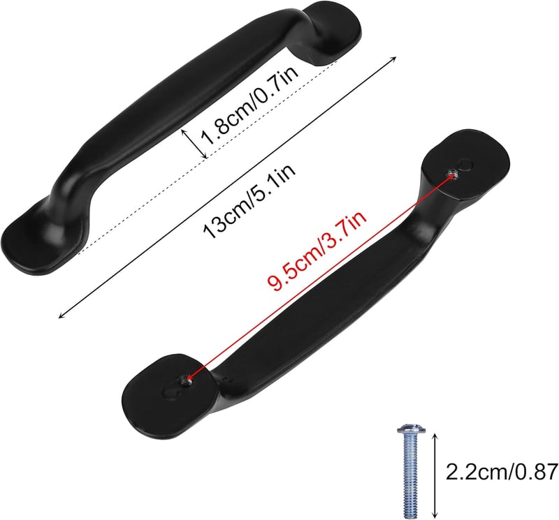 QH-Shop Fém Húzófogantyú 10db Konyhai Szekrény Fiók Ajtó 96mm Fekete