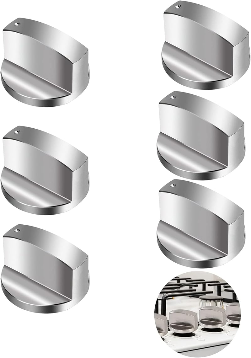 QH-Shop Forgó Gázfőzőlap Gomb 6mm Fém Univerzális 6 Darab