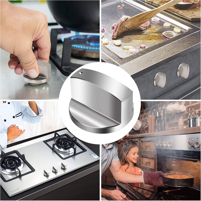 QH-Shop Forgó Gázfőzőlap Gomb 6mm Fém Univerzális 6 Darab