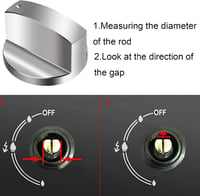 QH-Shop Forgó Gázfőzőlap Gomb 6mm Fém Univerzális 6 Darab 7