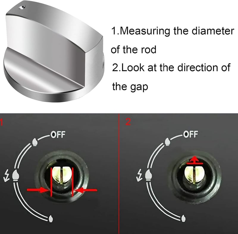 QH-Shop Forgó Gázfőzőlap Gomb 6mm Fém Univerzális 6 Darab