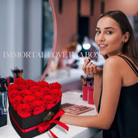 QHHENTOO 17 Trandafir Etern Cadou pentru Femei, Trandafir Roșu Conservat în Cutie în Formă de Inimă, pentru Zi de Naștere, Ziua Îndrăgostiților, Ziua Mamei, Crăciun, Aniversare 7