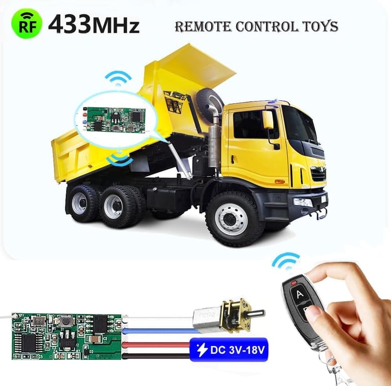 QIACHIP 433 MHz RF Relé Távirányító 12V DC Motor Modul Vevő Adó Egységgel Elektromos Függönyökhöz Zárakhoz