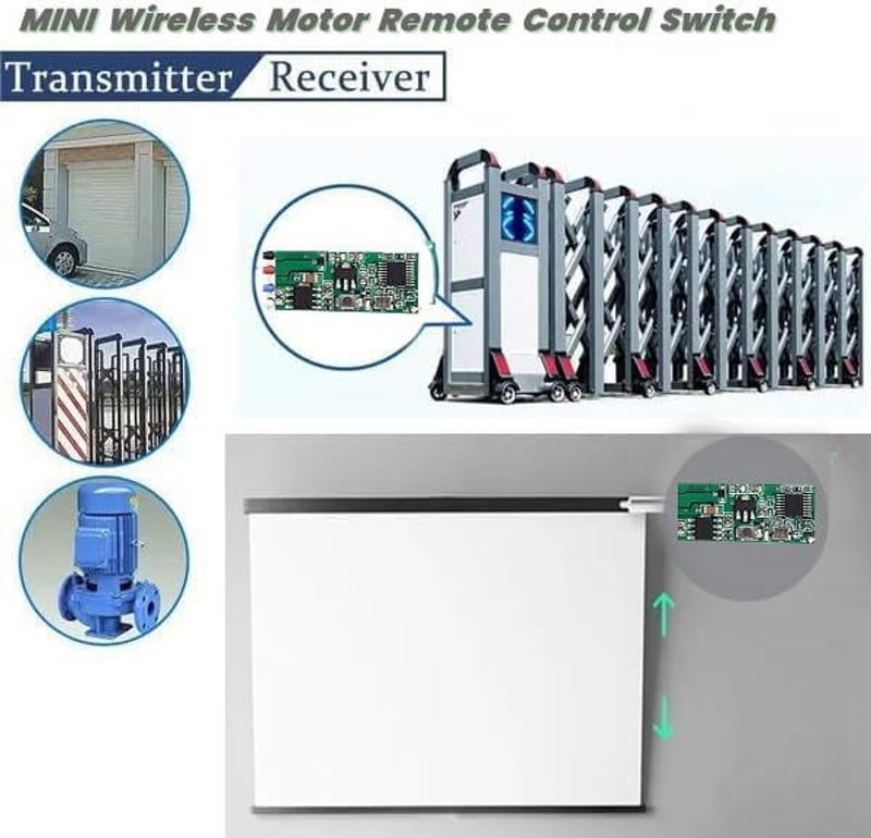 QIACHIP 433 MHz RF Relé Távirányító 12V DC Motor Modul Vevő Adó Egységgel Elektromos Függönyökhöz Zárakhoz