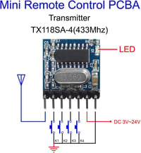QIACHIP RX480E 433MHz Vezeték Nélküli RF Vevő Adó Modul 4 Csatornás Arduino Kompatibilis 1527 Dekódolással 2