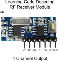 QIACHIP RX480E 433MHz Vezeték Nélküli RF Vevő Adó Modul 4 Csatornás Arduino Kompatibilis 1527 Dekódolással 3