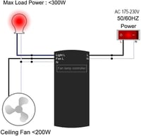 QIACHIP Univerzális Mennyezeti Ventilátor Távirányító Szett Időzítővel, Vezeték Nélküli Lámpa és Ventilátor Kapcsoló 230V 9