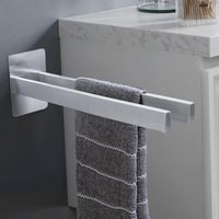 Qiannhee Öntapadós Fali Törülközőtartó 40cm Rozsdamentes Acél Dupla Fekete 1