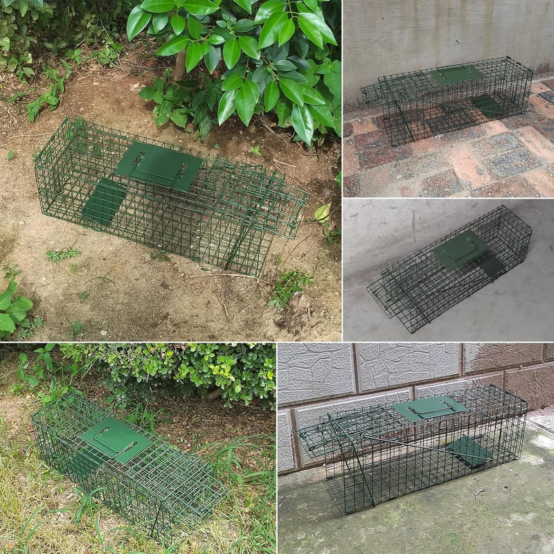 QianRuiDa Élvefogó Csapda 61x20x19cm Egér Patkány Mosómedve Drótketrec Kártevő Irtás Humánus Befogás