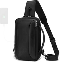 Qianyou vízálló mellcsomag USB töltőporttal, iPad rekesszel, fekete 1
