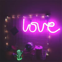 QiaoFei Love Neon Decor de Perete LED Roz - Nuntă, Zi de Naștere, Petrecere 3