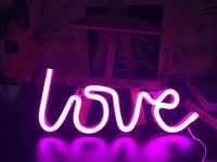 QiaoFei Love Neon Decor de Perete LED Roz - Nuntă, Zi de Naștere, Petrecere 9