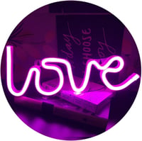 QiaoFei Love Neon Decor de Perete LED Roz - Nuntă, Zi de Naștere, Petrecere 1