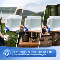 Canistră de apă pliabilă Qibivfo 2x20L cu robinet și mâner, recipient pentru apă potabilă fără BPA pentru camping, drumeții și situații de urgență 5