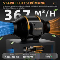 QiCrafe 100mm Intelligens Csatornaventilátor Távirányítóval, Hőmérséklet és Páratartalom Szabályozás 4