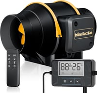 QiCrafe 100mm Intelligens Csatornaventilátor Távirányítóval, Hőmérséklet és Páratartalom Szabályozás 1