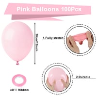 Latexové balóny QIFU - ružové, 100 ks 2