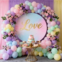 Set baloane pastelate QIFU, 100 buc., roz-albastru-verde macaron - 30 cm 6