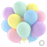 Set baloane pastelate QIFU, 100 buc., roz-albastru-verde macaron - 30 cm 1