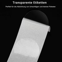 Qikaara okrúhle priehľadné nálepky 1000 ks, 3 cm samolepiace štítky, priehľadné okrúhle tesniace bodové nálepky na balenie a obálky 3