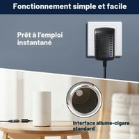 Qilomor 36W sieťový adaptér do autozapaľovača, AC 220V/230V - DC 12V 3A transformátor pre auto ventilátor, vysávač, zvlhčovač a kompresor, čierny 4