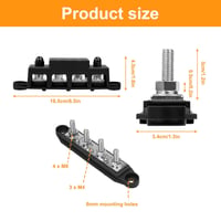 QIMEI-SHOP 250A Busbar 12V-48V DC Elosztóblokk Autó RV Hajó Piros Fekete 2db 6
