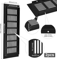 QIMEI-SHOP Alumínium téglalap szellőző rács elszívó rács korrózióvédelemmel fekete 30 x 8 cm szekrényhez hálószobába 4
