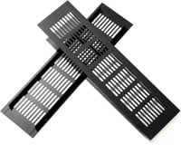 QIMEI-SHOP Alumínium téglalap szellőző rács elszívó rács korrózióvédelemmel fekete 30 x 8 cm szekrényhez hálószobába 1