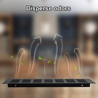 QIMEI-SHOP Alumínium téglalap szellőző rács elszívó rács korrózióvédelemmel fekete 30 x 8 cm szekrényhez hálószobába 5
