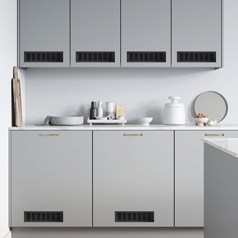 QIMEI-SHOP Alumínium téglalap szellőző rács elszívó rács korrózióvédelemmel fekete 30 x 8 cm szekrényhez hálószobába