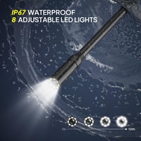 Endoskopická kamera Qimic so svetlom, 1080P HD, 8 LED diód, 2,4-palcový IPS displej, IP67, 2x zoom, polotuhý kábel 5 m, 2000 mAh batéria 5