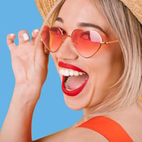 QincLing Hippie Szív Napszemüveg Retro Vintage Kék Piros Uniszex Napszemüveg 5