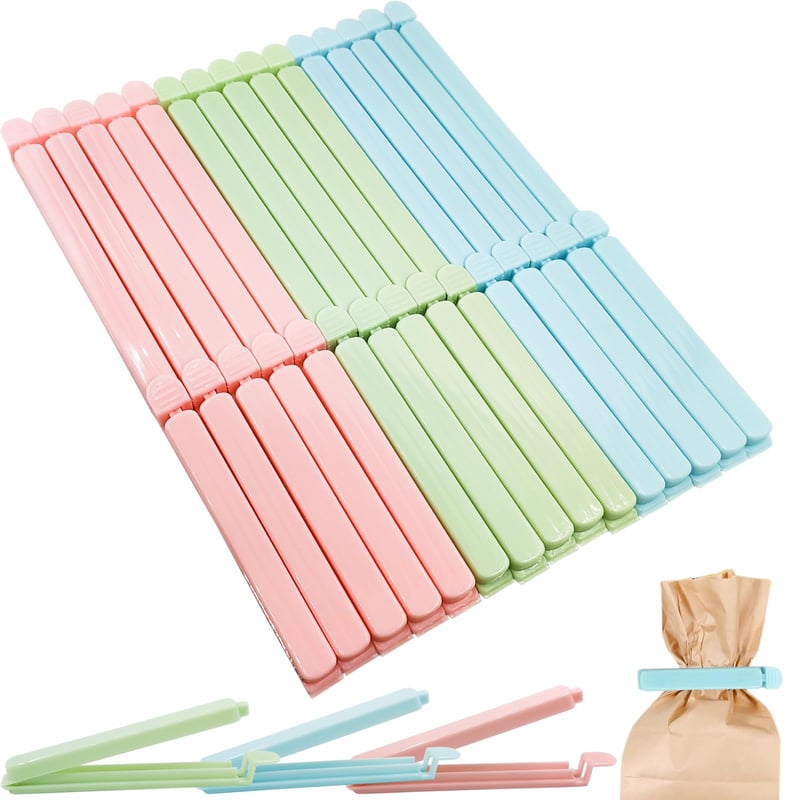 Set 30 cleme de închidere qingmeng, 15 cm și 12 cm, cleme colorate pentru pungi, cleme de bucătărie de dimensiuni mari pentru păstrarea prospețimii alimentelor