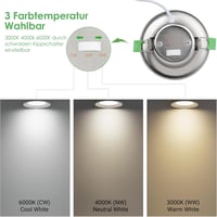 Qingmiao LED Beépíthető Spotlámpa 7W Dimmelhető IP44 Fürdőszoba Konyha 6db Ezüst 3