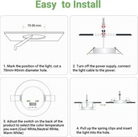 Qingmiao LED Beépíthető Spotlámpa 7W Dimmelhető IP44 Fürdőszoba Konyha 6db Ezüst 7