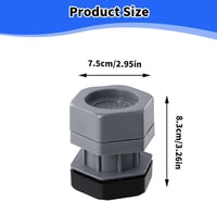 QINGZY 4 db mosógép szett gumiláb rezgéscsillapító betéttel 8 cm állítható magasságú univerzális szárítógéphez szürke fekete (A) 2