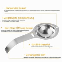 Separator de ouă QINGZY din oțel inoxidabil, instrument de bucătărie pentru separarea gălbenușului de albuș 5