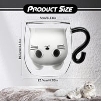 Qinhai macskás dupla falú üvegbögre - 250 ml 2