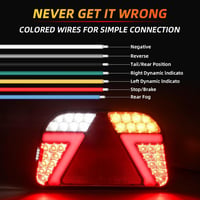 Qiping LED utánfutó hátsó lámpa 12V/24V, IP67, E-mark - 2 db 4