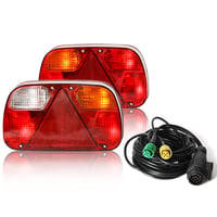 Qiping Set Stražnjih Svjetala za Kamion 2 kom E-oznaka 12V Rasvjeta Prikolice Lijevo/Desno 5,5m Kabel 13-polni Utikač 1