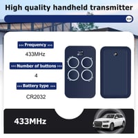 Telecomandă pentru ușă de garaj QIQIAZI 433,92 MHz, 4 canale, compatibilă cu Genius Echo TX4 RC, transmițător de schimb, 2 bucăți 6