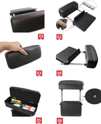 Organizator universal pentru cotieră consolă centrală auto Qirc, spațiu între scaune, suport pentru cot, negru 4