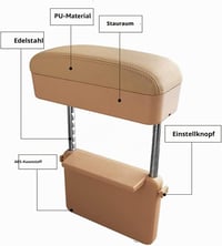 Organizator universal pentru cotieră consolă centrală auto Qirc, spațiu între scaune, suport pentru cot, negru 5
