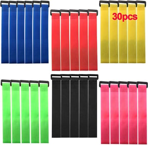 QitinDasen 30 db Nylon Kábelkötegelő Szett, Újrafelhasználható Kötözőpántok, 6 Szín