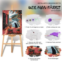 Set de pictură pe numere Qiukoo pentru adulți – cu model de pisică neagră, pictură DIY pe numere, 40 x 50 cm, decorațiune pentru casă și cadou 4